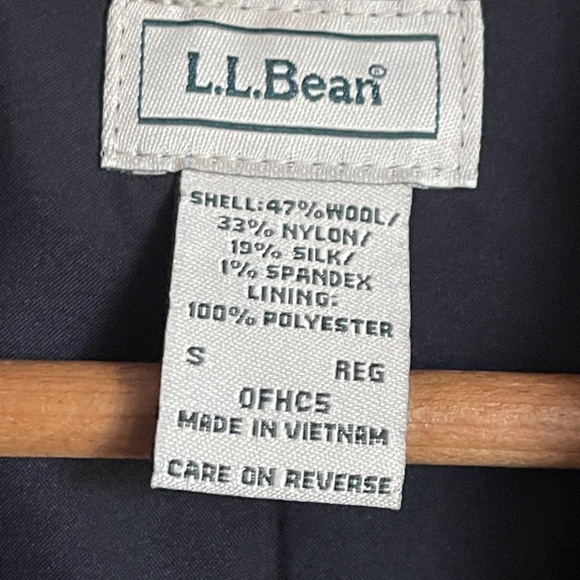 LL Bean Grey Herringbone Tweed Wool Silk Blazer Riding Jacket Heritage Classic - Picture 12 of 12